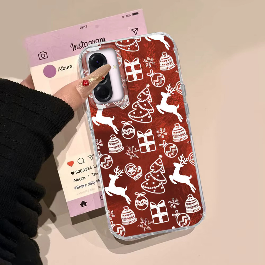 Samsung Handyhülle mit rotem Elch Motiv für Galaxy A55 A16 A07 A17 A26 A36 A56 A25 A35 A14 A34 A54 A15 A13 A32 A12 A22 - Bild 3