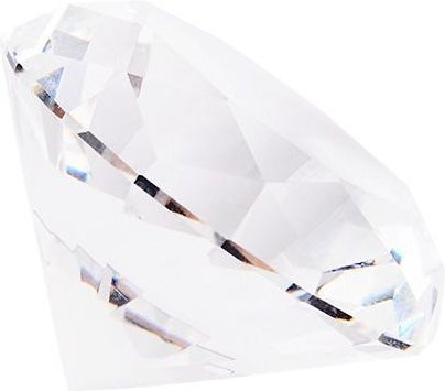 Tooarts Kristallglas Briefbeschwerer in Transparent mit Diamantschliff und runder Form, Durchmesser: 4 cm - Bild 1