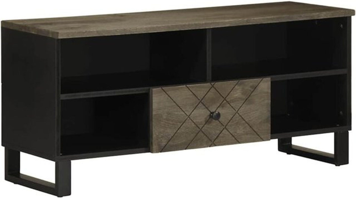 Vidaxl TV-Schrank aus Massivholz Mango im Industrial Design, B/T/H: 100 x 33 x 46 cm - Bild 1