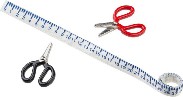 HobbyFun Miniatur Set Schere & Maßband aus Metall