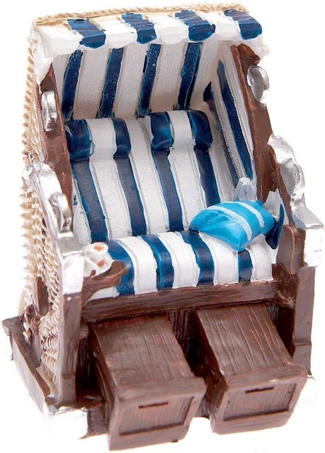 Rico Design Deko-Strandkorb maritim in Blau-Weiß aus Polyresin, Breite: 5 cm, Höhe: 6,5 cm - Bild 1