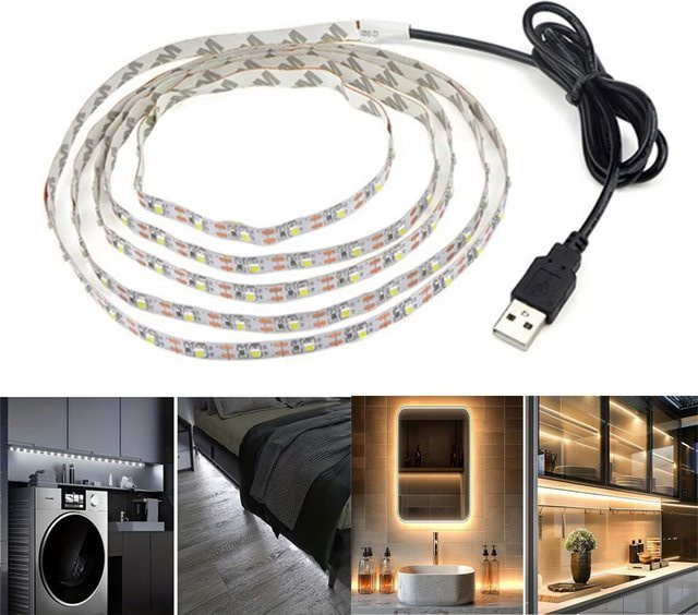KcoiiFun USB LED-Streifen Warmweiß für TV-Hintergrundbeleuchtung und dekorative Beleuchtung - Bild 1