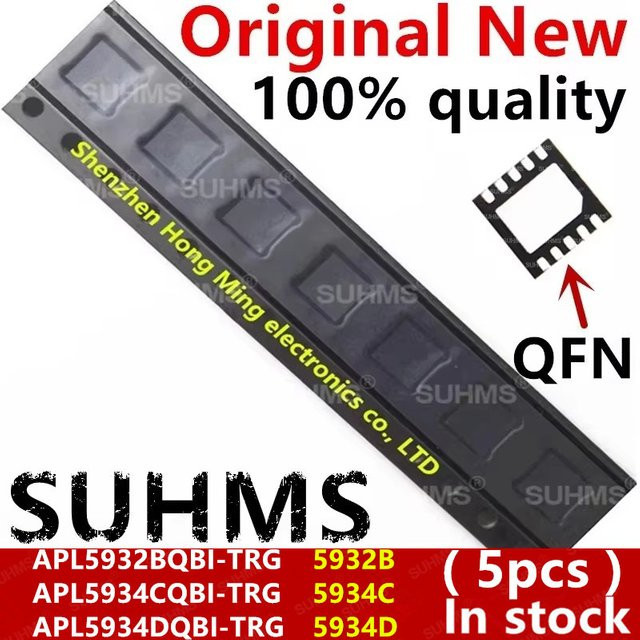 5 Stück APL5932B APL5934C APL5934D QFN-10-Chipsatz in Schwarz - Bild 1