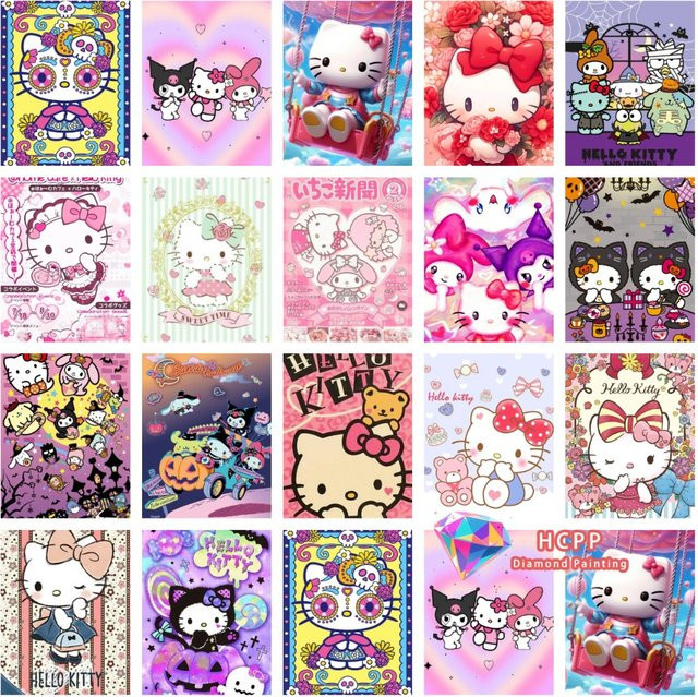 TOPTOY Hello Kitty Halloween Diamant-Malerei-Set, Bunt, Rund - Bild 1