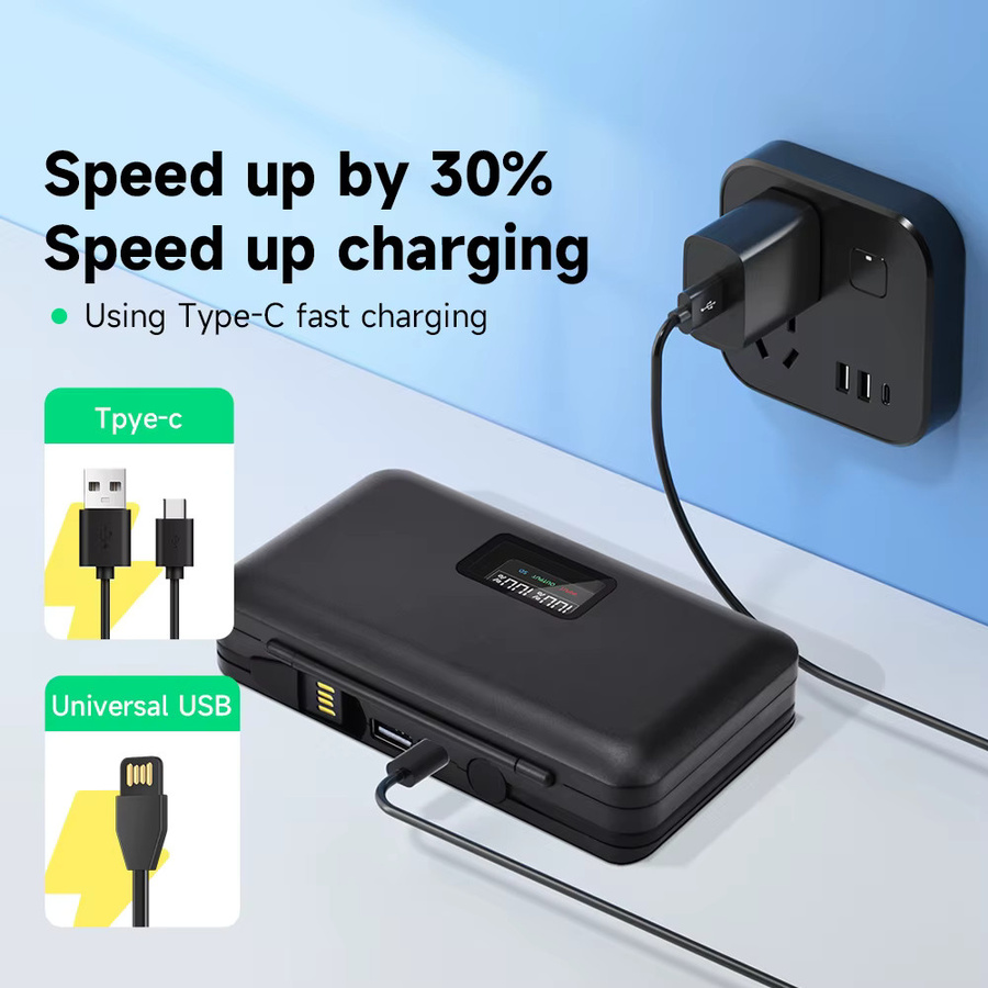 En-EL14 Akku Set für Nikon D3100 D3200 D3300 D3400 D3500 D5600 D5100 D5300 inklusive USB-C Ladegerät in Schwarz - Bild 3