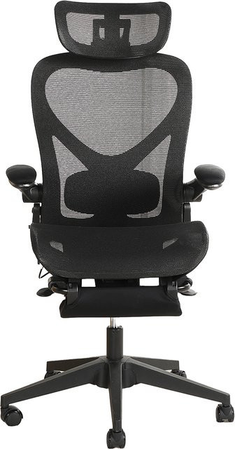 Welax Ergonomischer Bürostuhl mit 3D-Kopfstütze, Klappbarer Schreibtischstuhl mit Taillenstütze und klappbaren Armlehnen in Schwarz oder Pink - Bild 1