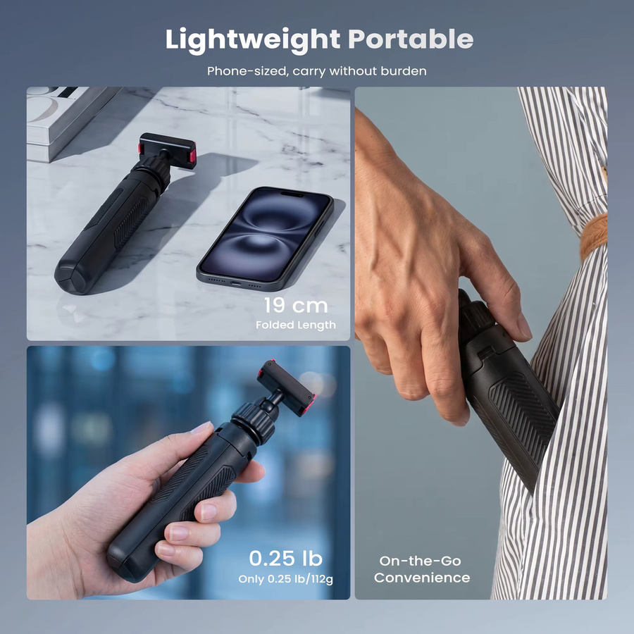 DJI Ausziehbarer Stativ-Selfie-Stick mit Magnetbefestigung und Schnellverschluss für Osmo Action 6 / NANO in Schwarz - Bild 4