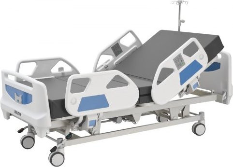 VEVOR Elektrisches Krankenhausbett mit 5 Funktionen, Pflegebett mit Herzstuhl, Reanimationsfunktion, Trendelenburg- und Anti-Trendelenburg-Lagerung, Zentralverriegelung und 12,7 cm Rollen, Farbe: Weiß, B/T/H: 90 x 200 x 76 cm - Bild 1