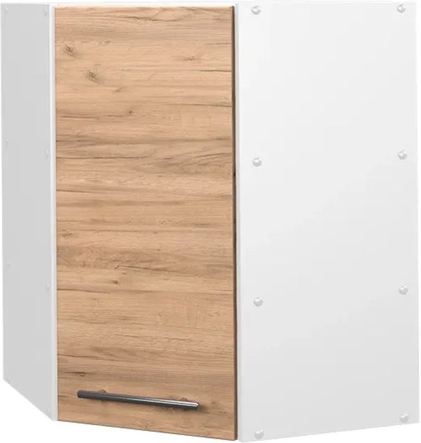 Vicco Eckhängeschrank Fame-Line Küchenschrank Weiß Eiche mit Softclose und Einlegeboden Breite: 57 cm, Höhe: 72 cm, Tiefe: 24 cm - Bild 2