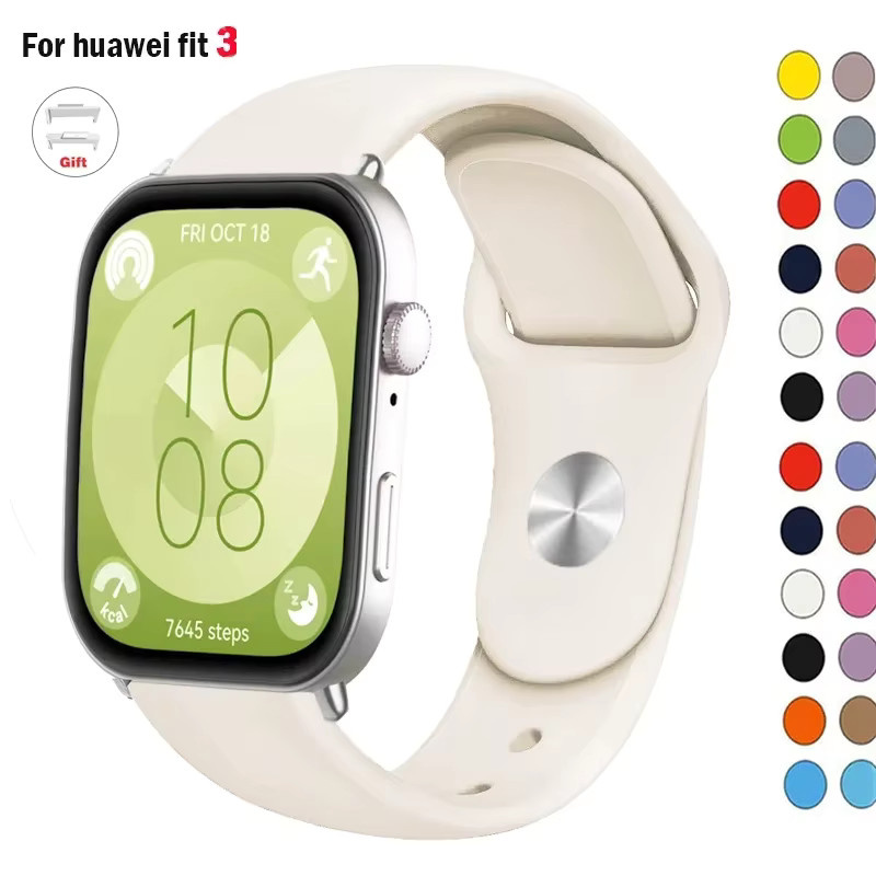 Uhrenarmband Silikon, Weiß, Huawei Fit 3, Unisex - Bild 1