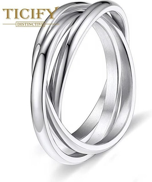 TICIFY Rotations- und Anti-Angst-Ringe, Titanstahl, Damen, 6 weiß - Bild 1