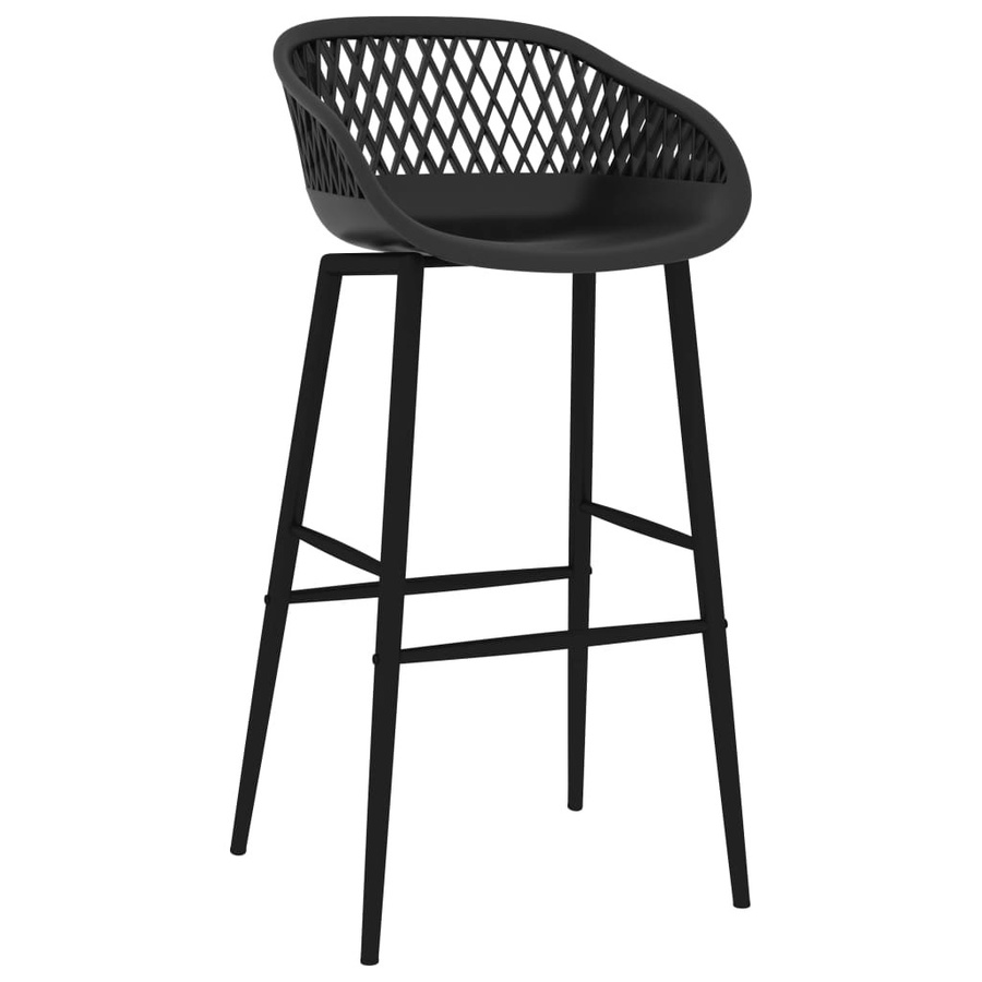 vidaXL Barhocker 4er Set Schwarz aus Metall und PP - Bild 3