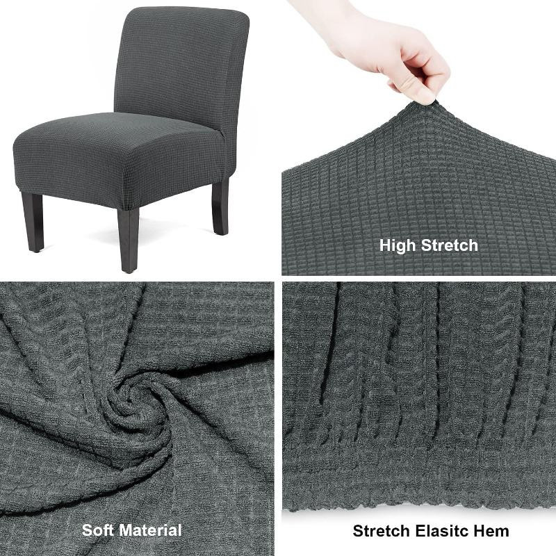 Yiran Furniture Armloser Stuhlbezug aus Jacquard-Stoff, dehnbarer Spandex-Überwurf für Akzentstühle und Hochzeitsstühle - Bild 2