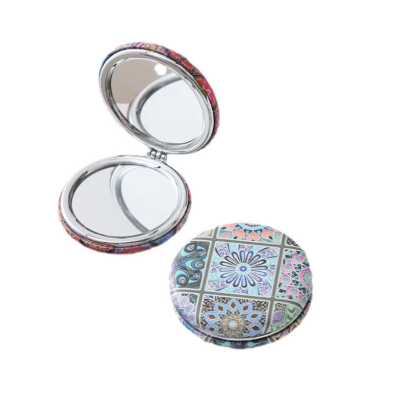 LDCX Klappspiegel rund im Retro-Stil, doppelseitiger Tischspiegel in Multicolour mit Metallgehäuse - Bild 2