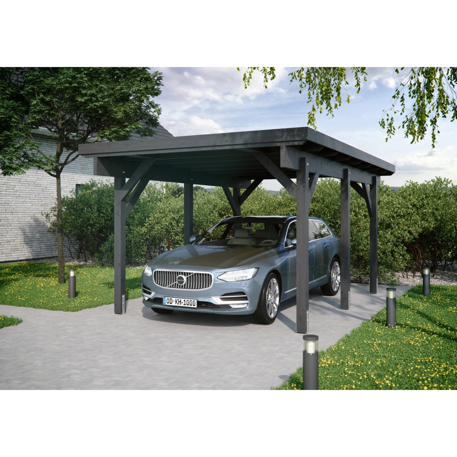 Kiehn-Holz Einzelcarport KH 301 aus Fichtenholz mit Stahl-Dacheindeckung in Anthrazit, B/T: 344 cm x 504 cm - Bild 2