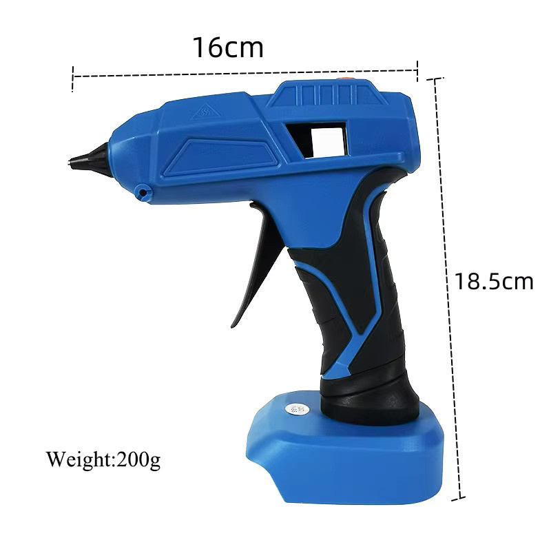 Akku-Heißklebepistolen-Set mit 7 mm Klebestiften, kompatibel mit 20 V Lithium-Akkus von Milwaukee, Makita und DeWalt - Bild 1