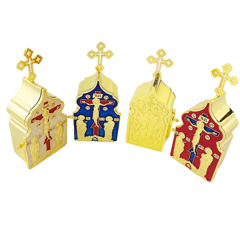 Religiöses Zinklegierung-Geschenkset mit Jesus-Kreuzigung-Design in Weiß und Mehrfarbig - Bild 5