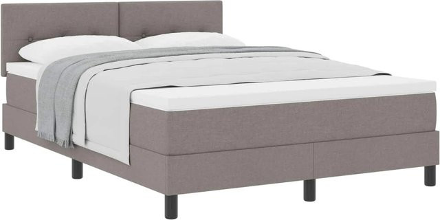 vidaXL Boxspringbett mit Matratze Hybrid-Design in Taupe, B/T: 160 x 200 cm - Bild 1