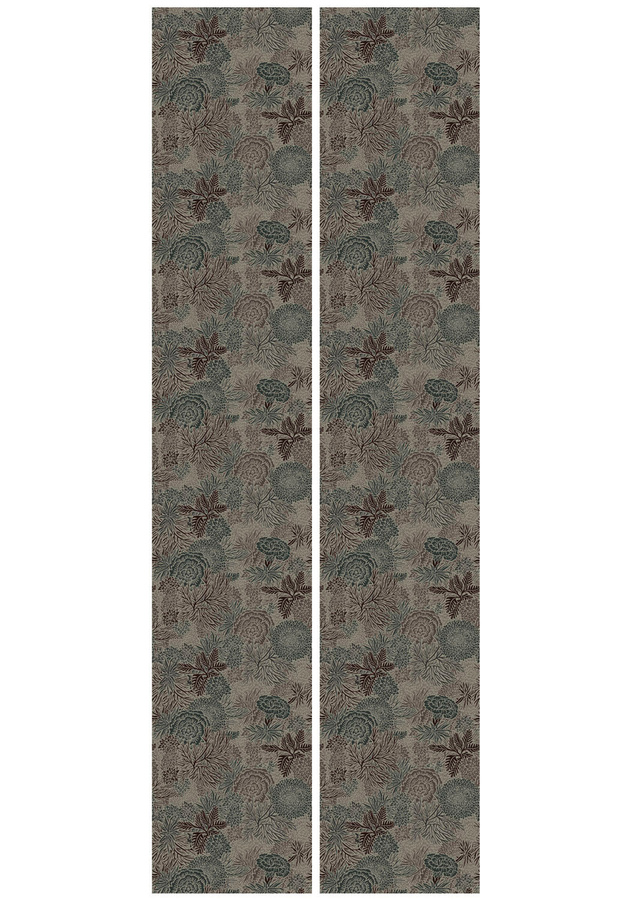 KEK Amsterdam Wandtapete Rieder 4 - FR-015 mit floralem Art Nouveau Design in Braun, Beige und Grün - Bild 1