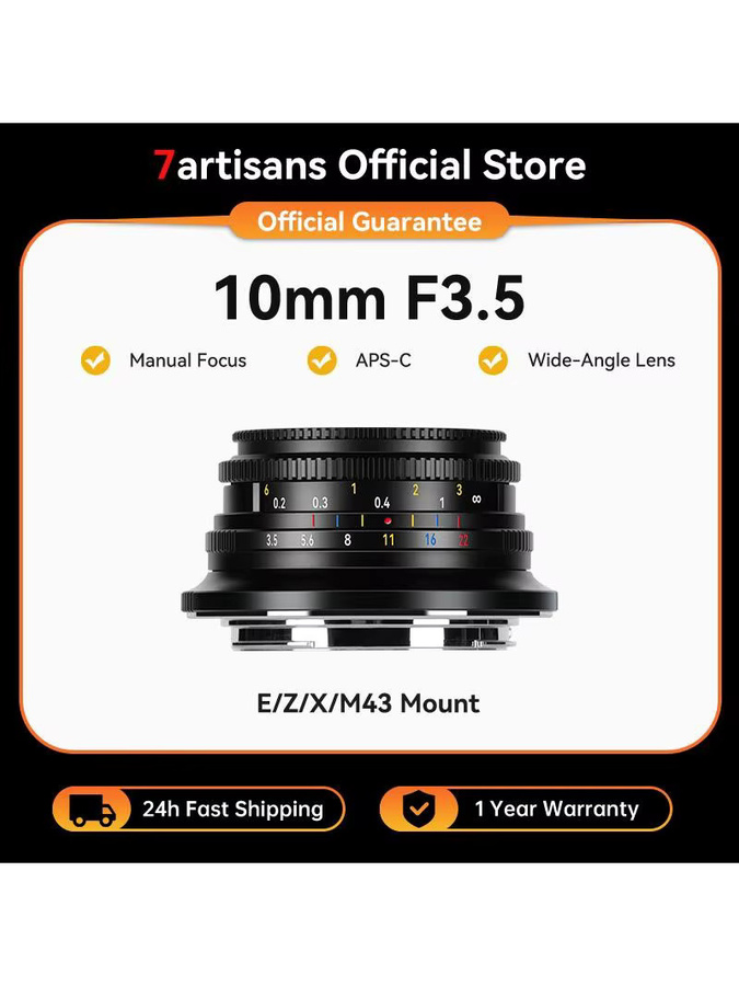 7artisans 10mm F3.5 Ultra-Weitwinkel Festbrennweiten-Objektiv für APS-C Kameras, Schwarz, Anschluss für Sony E, Fuji X, Nikon Z und M4/3 - Bild 4