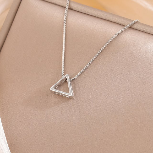 Halskette 925 Sterling Silber, Dreieck, Kristall, GaGa-Duck - Bild 1
