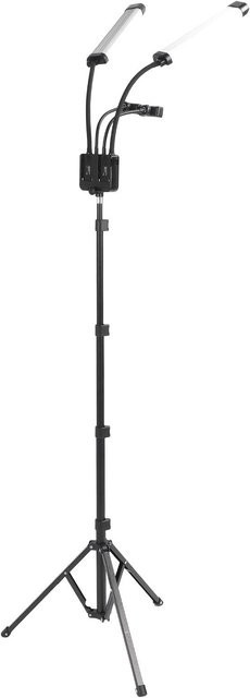 Aimo LED-Videobeleuchtungsset mit verstellbarem Stativständer, Handyhalter und dimmbarer Farbtemperatur von 3200K bis 5600K in Weiß - Bild 1