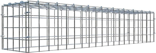 Gabiona C-Ring Anbaukorb Typ 3 in Silbergrau, Maschenweite 5 x 5 cm, B/T/H: 20 x 100 x 20 cm - Bild 1