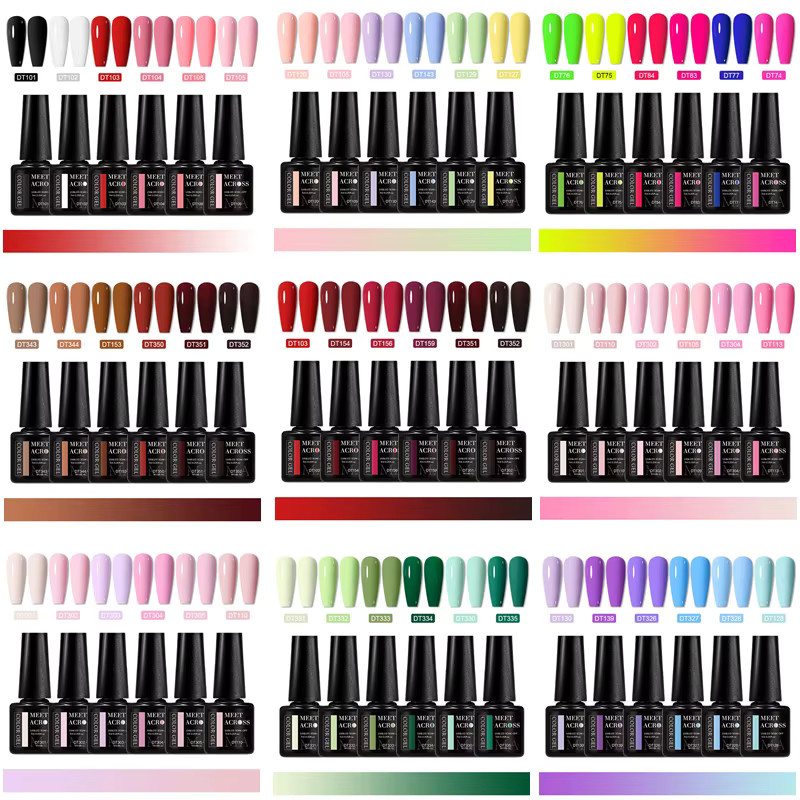 MEET ACROSS Gel-Nagellack-Set, 6-teilig, HEMA-frei, 7 ml - Bild 1