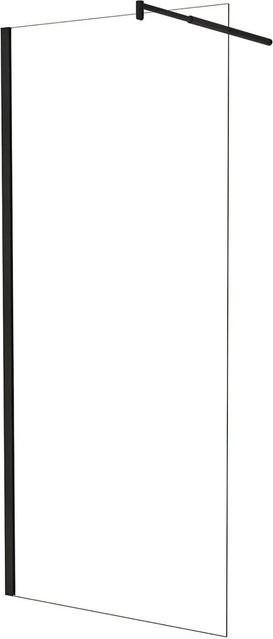 AICA Walk In Duschwand Schwarz mit ESG Glas und Nano Beschichtung B: 90 cm, H: 185 cm - Bild 1