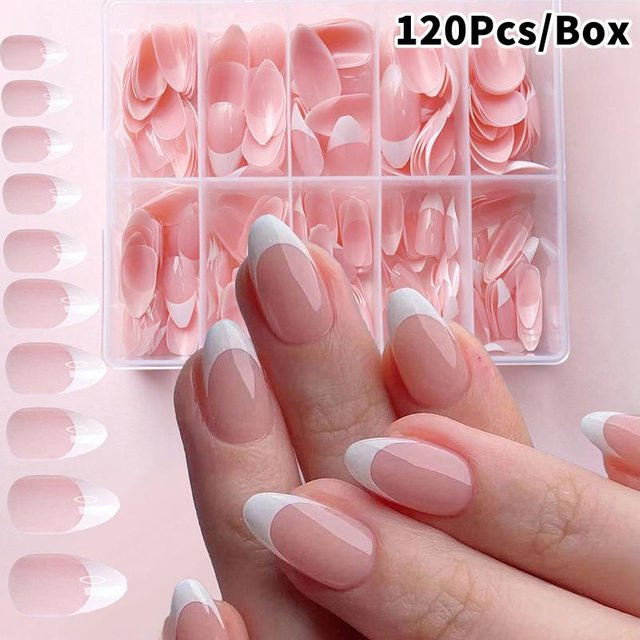 HKyo Press-On Nägel, Rosa, Glänzend, Mandelform - Bild 1