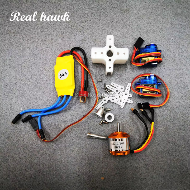 Real Hawk Bürstenloser Motor 1400KV mit 30A ESC Motorhalterung Outrunner 9050 Propeller und SG90 9G Micro Servo für RC Starrflügelflugzeug Hubschrauber - Bild 2