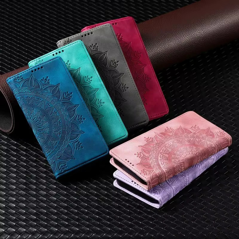 Lederne Brieftasche und Handyhülle mit Kartenhalter für Samsung Galaxy S24 Ultra S23 FE S22 Plus A55 A54 A35 A34 A25 A15 A05 A05S in Purple - Bild 5