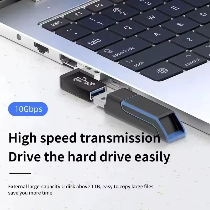 NNBILI USB 3.0 Winkeladapter 90 Grad Stecker auf Buchse, 10 Gbit/s Verlängerungsadapter für Laptop und PC, Schwarz - Bild 3