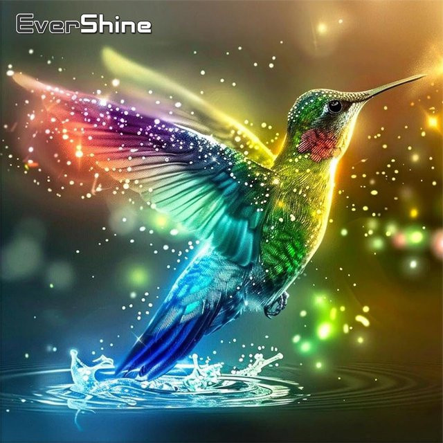 Evershine Diamant Stickerei Kolibri, DIY Diamant Mosaik, Tiere - Bild 1