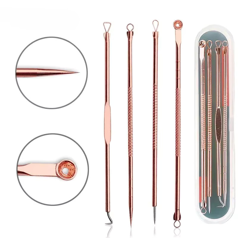 vvocci Mitesser- und Akne-Entferner-Set, 4-teilig, Roségold, Unisex - Bild 1