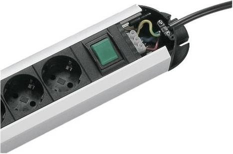 Bachmann 330.073 Steckdosenleiste mit Schalter aus Aluminium in Schwarz und Grau mit Schutzkontakt - Bild 1