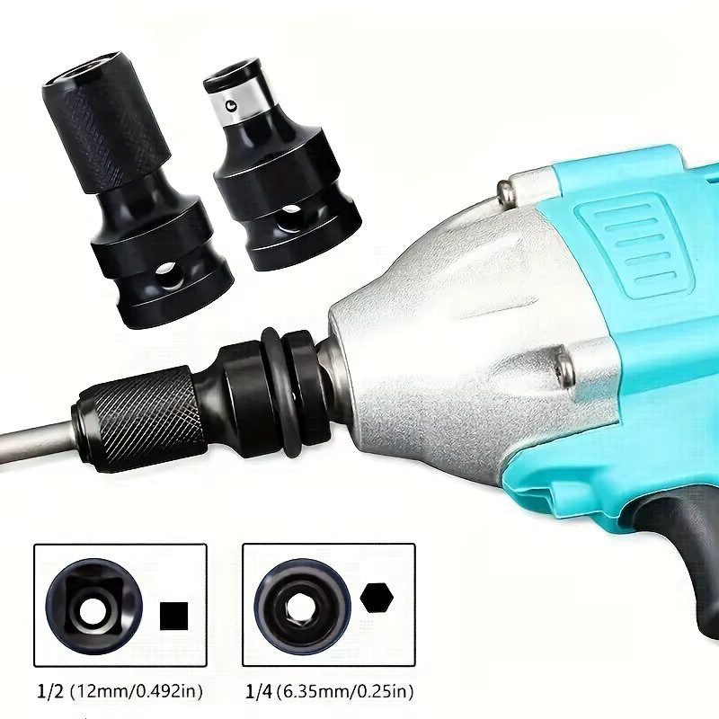 NIUXIANG Hex Buchse Adapter Konverter Chuck Adapter für Luft- und Elektroschrauber, Schwarz - Bild 1