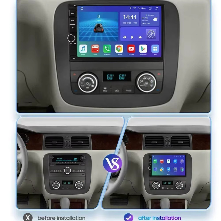HIZPO Android Autoradio mit 7 Zoll Display, 2DIN Multimedia-Video-Player mit GPS, Carplay, 4G und DSP Stereo in Schwarz - Bild 2