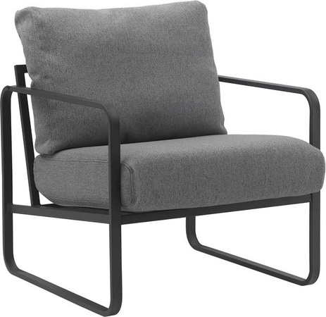 DELUKE Lounger Sessel JAKART Clubsessel mit Armlehnen in Dunkelgrau, B/T/H: 70 x 74 x 82 cm