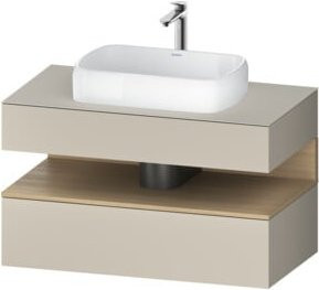 Duravit Waschtischunterschrank Qatego in Weiß und Beige, Wandmontage, Glänzend, B/T/H: 100 x 55 x 60 cm - Bild 1