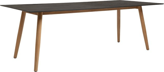 Stern Tisch Interno aus Teakholz mit Silverstar 2.0 Smoky Tischplatte, Grau, B/T: 220 x 100 cm - Bild 1