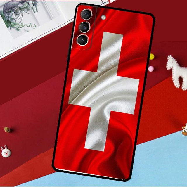 Handyhülle mit Schweizer Flagge für Samsung Galaxy S26 S25 S24 S23 S22 S21 S20 Ultra FE in Rot - Bild 1