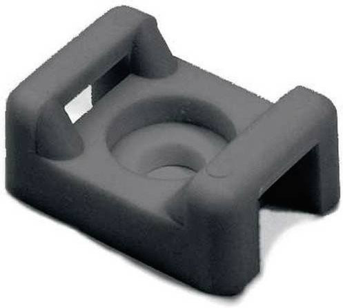 HellermannTyton Befestigungssockel CTM0-PA66-BK schraubbar und nietbar in Schwarz - Bild 1