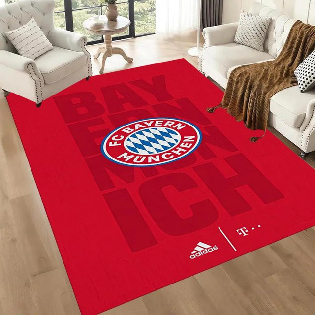 FC Bayern München UEFA Champions Square Teppich von LivSpaceVibe, rot, B x T: 120 x 160 cm - Bild 1