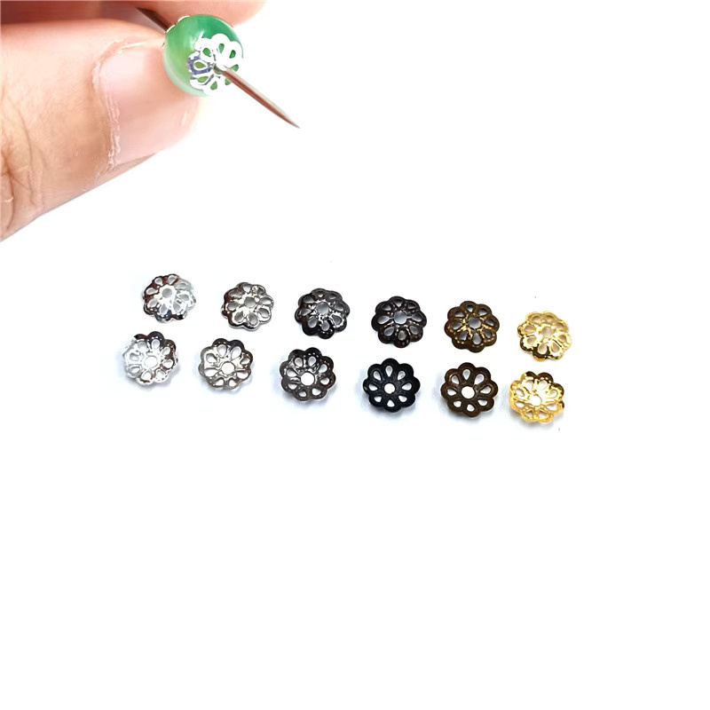 Perlenkappen aus Metall, Blumen-Endkappen, 6 mm, JAB(珠宝) - Bild 1