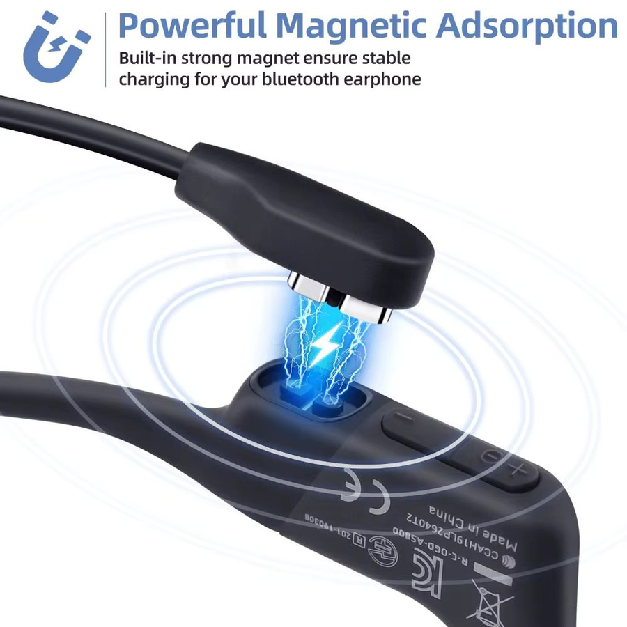 DITIPOO Magnetisches USB Typ C Ladekabel in Schwarz mit Überlastschutz für Shokz AS800 AS803 S810 Kopfhörer - Bild 2