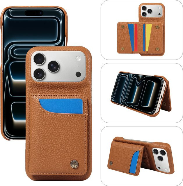 EAACAA PU-Leder Handyhülle für Samsung Galaxy S26 S25 S24 S23 S22 S21 S20 FE Plus Ultra mit Kartenhalter und Ständer in Braun - Bild 1