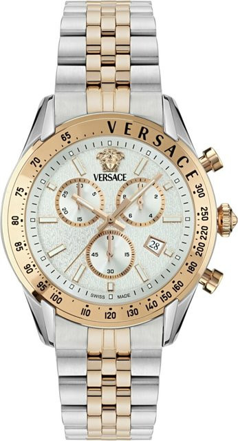 Versace Chronograph, Quarz, Edelstahl, Silber, 44 mm, Herren - Bild 1