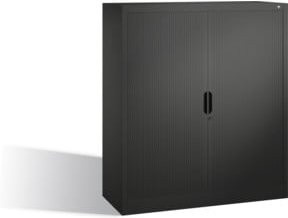 C+P Akten-Sideboard Omnispace mit Rollladen und 3 Ordnerhöhen, Schwarzgrau, H: 134,5 cm, B: 120 cm, T: 42 cm - Bild 1