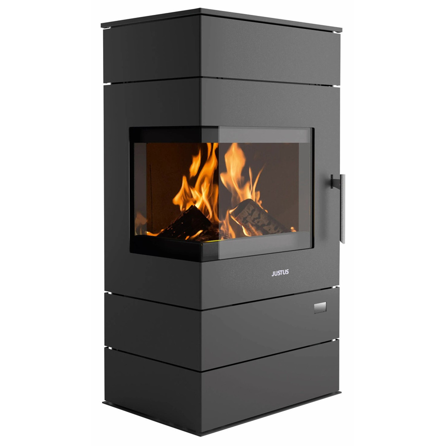 Justus Voga Kaminofen aus Stahl in Schwarz mit 6,5 kW Leistung, B: 116,5 cm, H: 62,0 cm, T: 45,5 cm - Bild 2